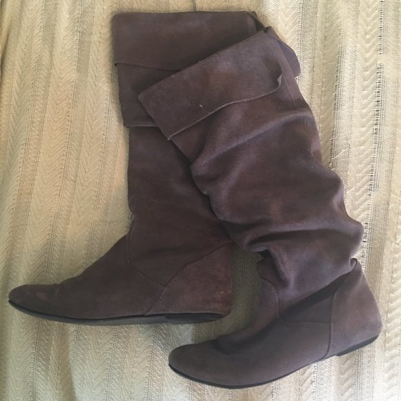 Brown Fuzzy Tall Boots - Picture 1 of 4